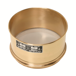 H-3945 - Humboldt Wet Washing Sieve, 8" x 4", #200 SS Mesh (Fixed), Deep Brass Frame