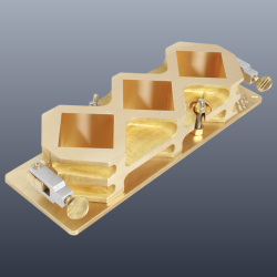 H-2820M - Humboldt Three-Gang (50mm) Cement Cube Mould, Diagonal Configuration, Brass