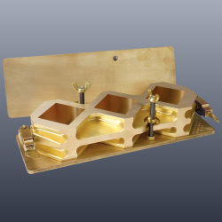 H-2823M - Humboldt Three-Gang (50mm) Expansive Grout Mould, Diagonal Configuration, Brass